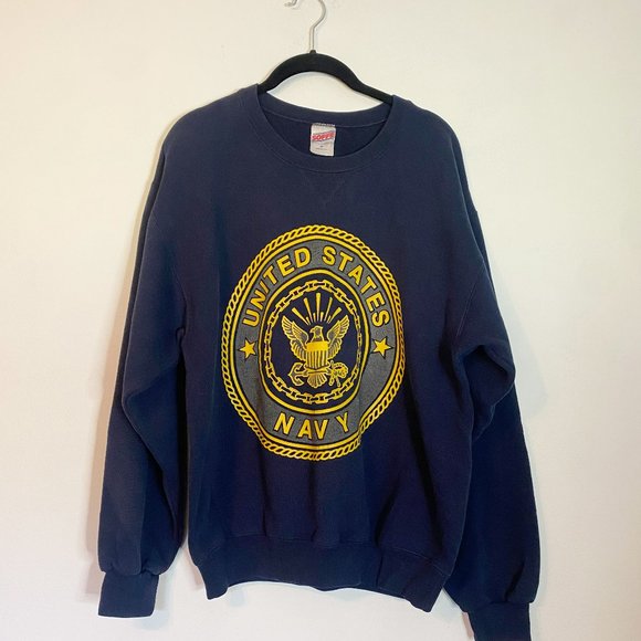 Vintage Other - Vintage Soffe Navy Blue United States NAVY Sweatshirt Reflective Graphic Size M